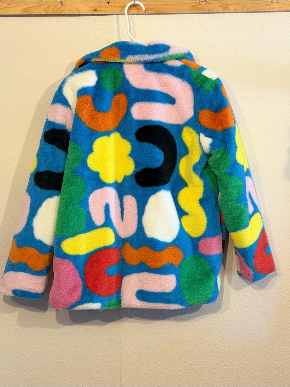 Stella McCartney Kids Multicolor Abstract Fleece Jacket with Bright Blue Base